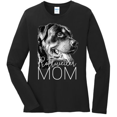 Rottweiler Mom Dog Ladies Long Sleeve Shirt