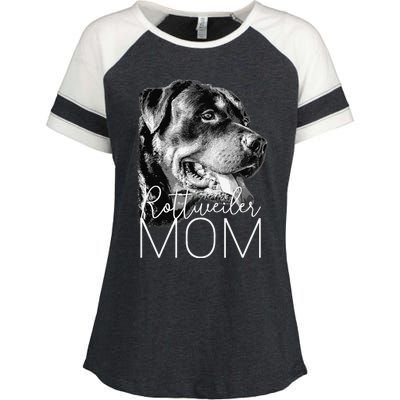 Rottweiler Mom Dog Enza Ladies Jersey Colorblock Tee