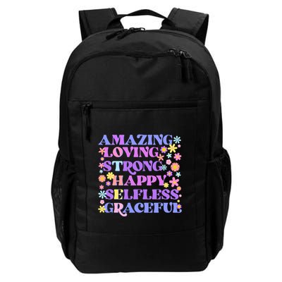 Retro Mother Day Amazing Loving Strong Happy Selfless Graceful Backpack