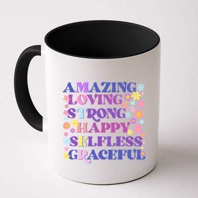 Retro Mother Day Amazing Loving Strong Happy Selfless Graceful Mug