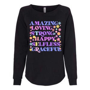 Retro Mother Day Amazing Loving Strong Happy Selfless Graceful Womens California Wash Sweatshirt