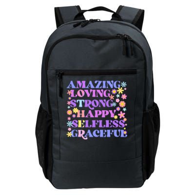 Retro Mother Day Amazing Loving Strong Happy Selfless Graceful Daily Commute Backpack