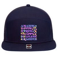 Retro Mother Day Amazing Loving Strong Happy Selfless Graceful 7 Panel Mesh Trucker Snapback Hat