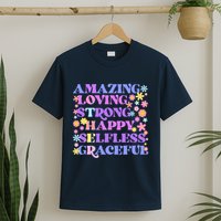 Retro Mother Day Amazing Loving Strong Happy Selfless Graceful T-Shirt