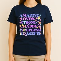 Retro Mother Day Amazing Loving Strong Happy Selfless Graceful T-Shirt