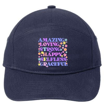 Retro Mother Day Amazing Loving Strong Happy Selfless Graceful 7-Panel Snapback Hat