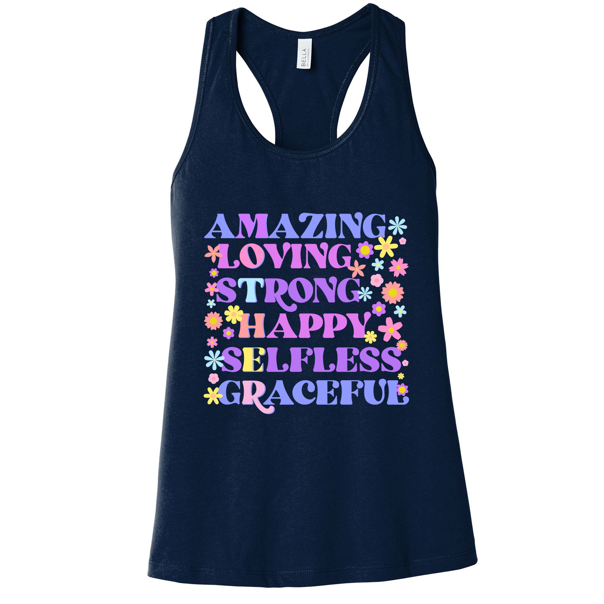 Retro Mother Day Amazing Loving Strong Happy Selfless Graceful Womens Tank Top