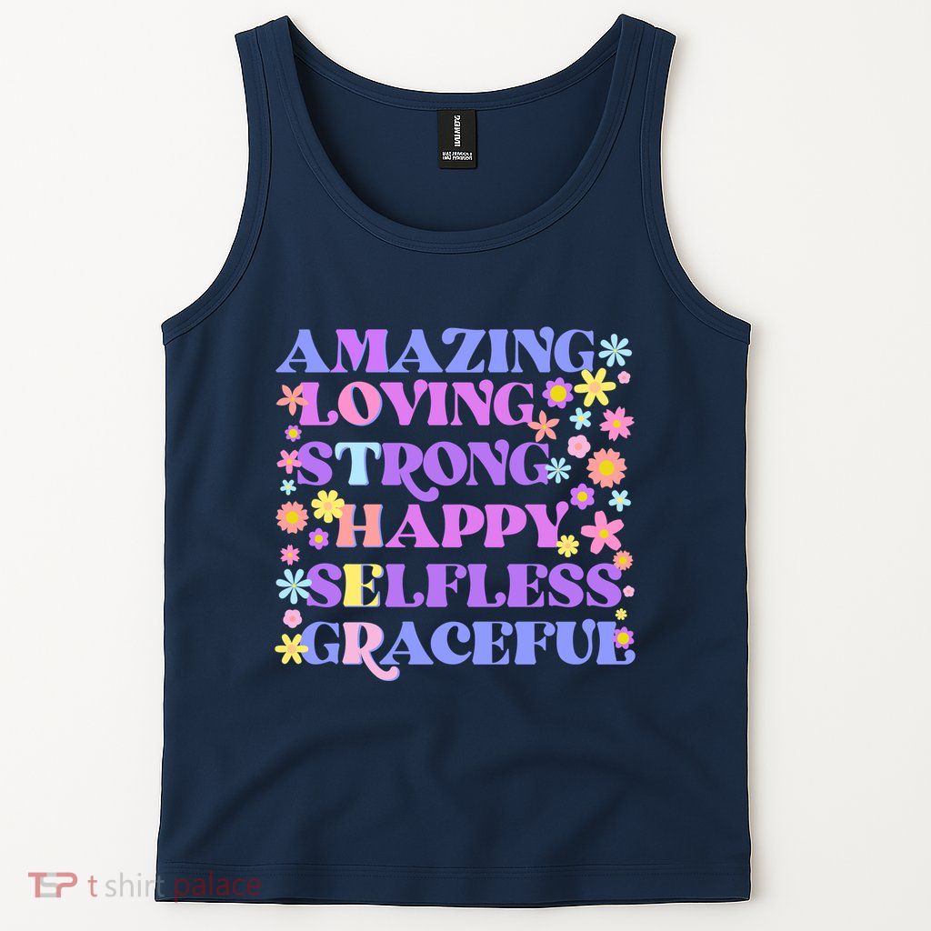 Retro Mother Day Amazing Loving Strong Happy Selfless Graceful Tank Top