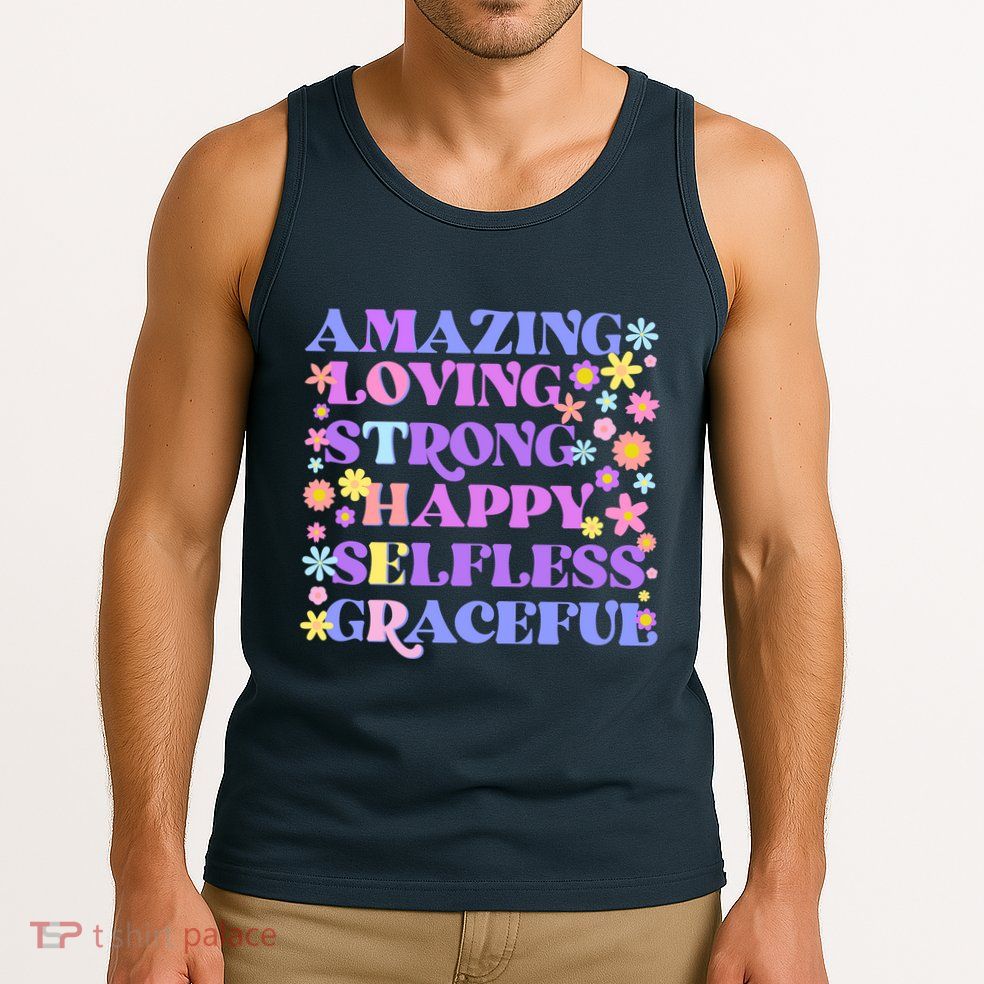 Retro Mother Day Amazing Loving Strong Happy Selfless Graceful Tank Top