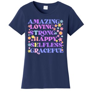 Retro Mother Day Amazing Loving Strong Happy Selfless Graceful Women's T-Shirt