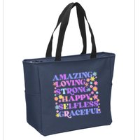 Retro Mother Day Amazing Loving Strong Happy Selfless Graceful Zip Tote Bag