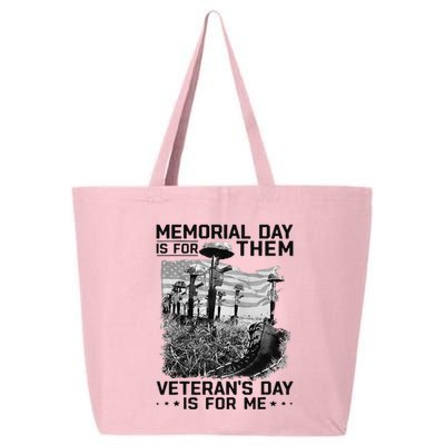 Retro Memorial Day Is For Them VeteranS Day Is For Me 25L Jumbo Tote