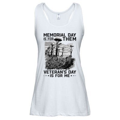 Retro Memorial Day Is For Them VeteranS Day Is For Me Ladies Essential Flowy Tank