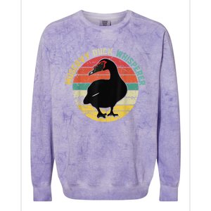 Retro Muscovy Duck Whisperer Funny Farmer Muscovy Duck Gift Colorblast Crewneck Sweatshirt