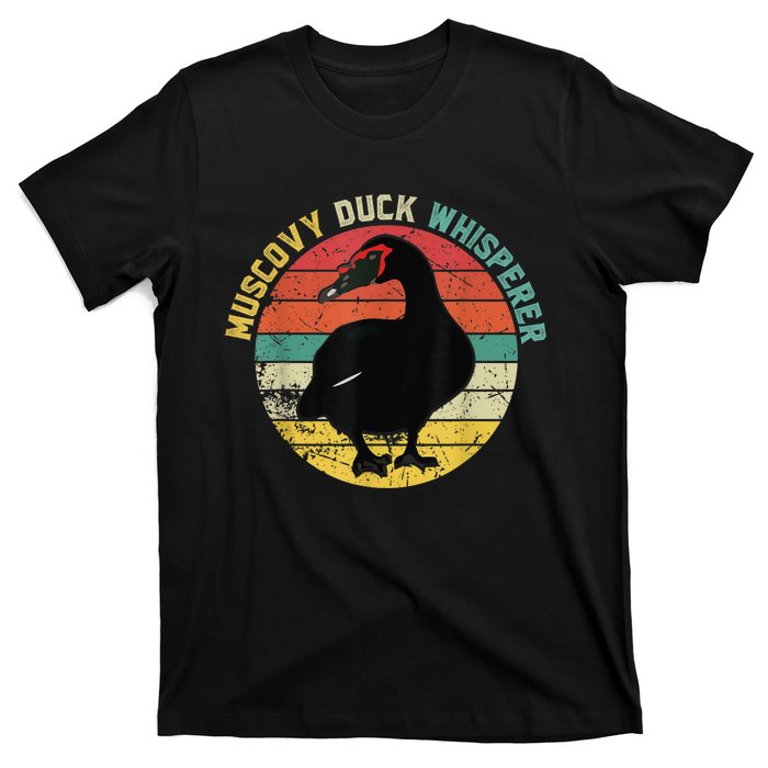 Retro Muscovy Duck Whisperer Funny Farmer Muscovy Duck Gift T-Shirt