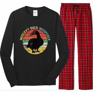 Retro Muscovy Duck Whisperer Funny Farmer Muscovy Duck Gift Long Sleeve Pajama Set