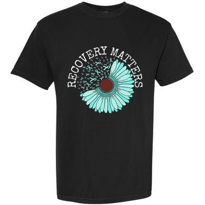 Recovery Matters Drug Alcohol Awareness Addiction Ribbon Garment-Dyed Heavyweight T-Shirt