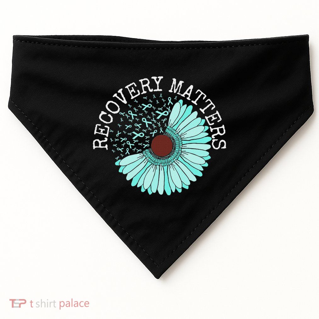 Recovery Matters Drug Alcohol Awareness Addiction Ribbon USA-Made Doggie Bandana