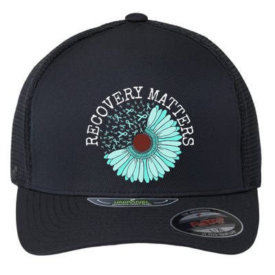 Recovery Matters Drug Alcohol Awareness Addiction Ribbon Flexfit Unipanel Trucker Cap