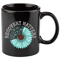 Recovery Matters Drug Alcohol Awareness Addiction Ribbon 11oz C Handle Ceramic Mug
