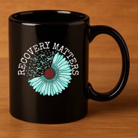 Recovery Matters Drug Alcohol Awareness Addiction Ribbon 11oz C Handle Ceramic Mug