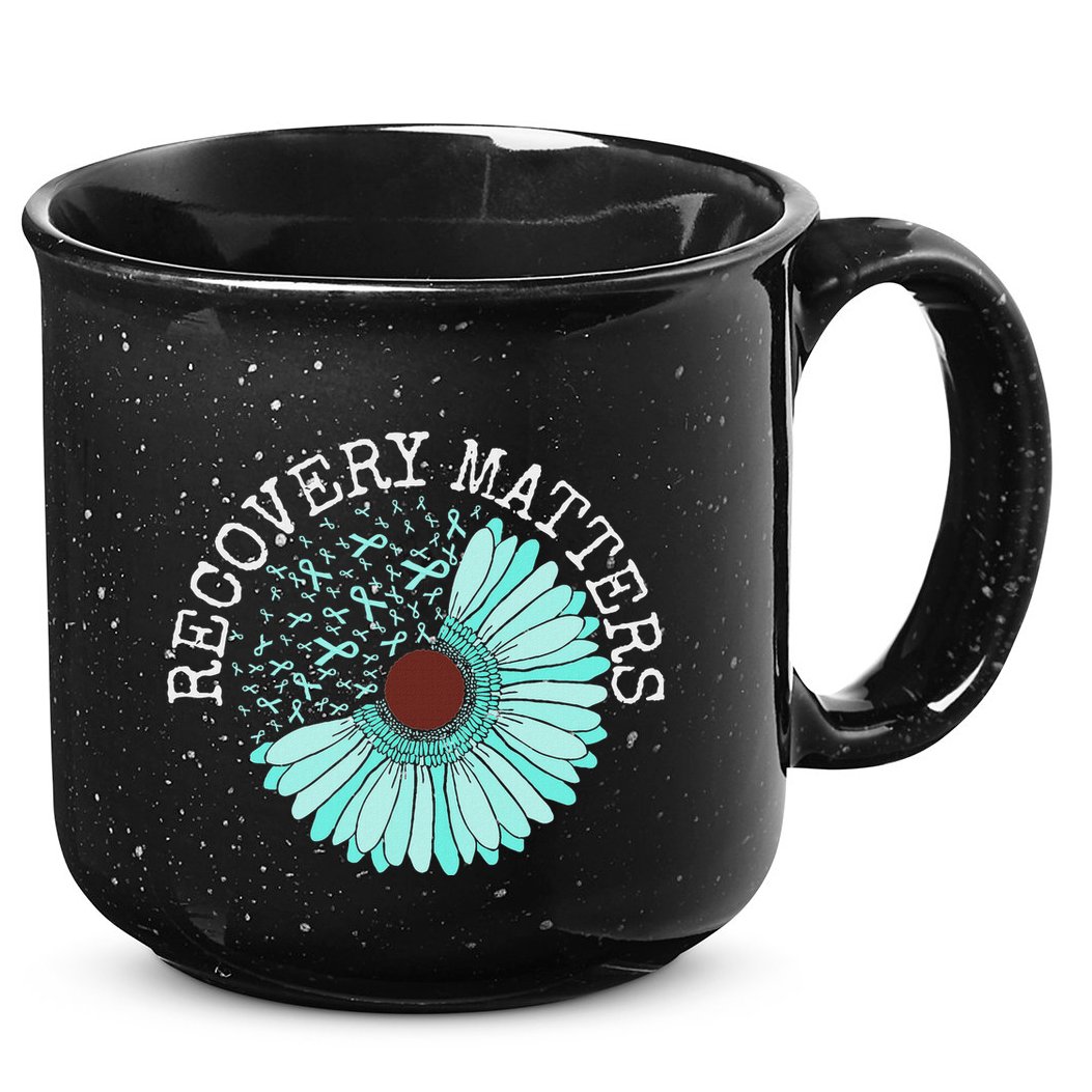Recovery Matters Drug Alcohol Awareness Addiction Ribbon 15oz Campfire Ceramic Mug