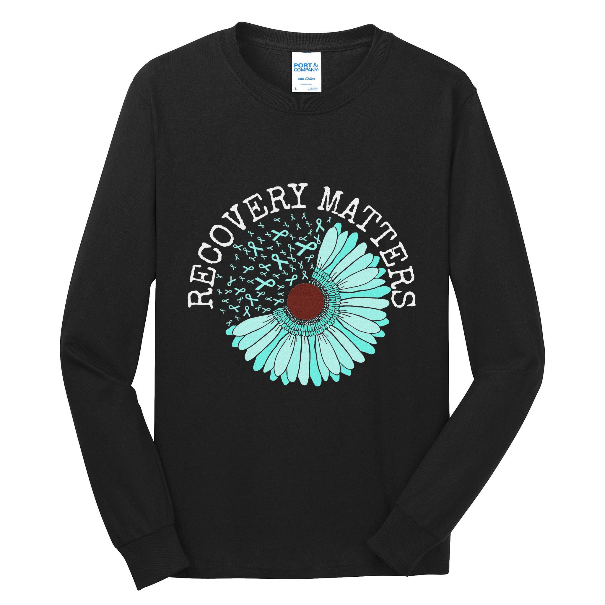 Recovery Matters Drug Alcohol Awareness Addiction Ribbon Tall Long Sleeve T-Shirt
