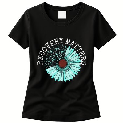 Recovery Matters Drug Alcohol Awareness Addiction Ribbon Womens T-Shirt