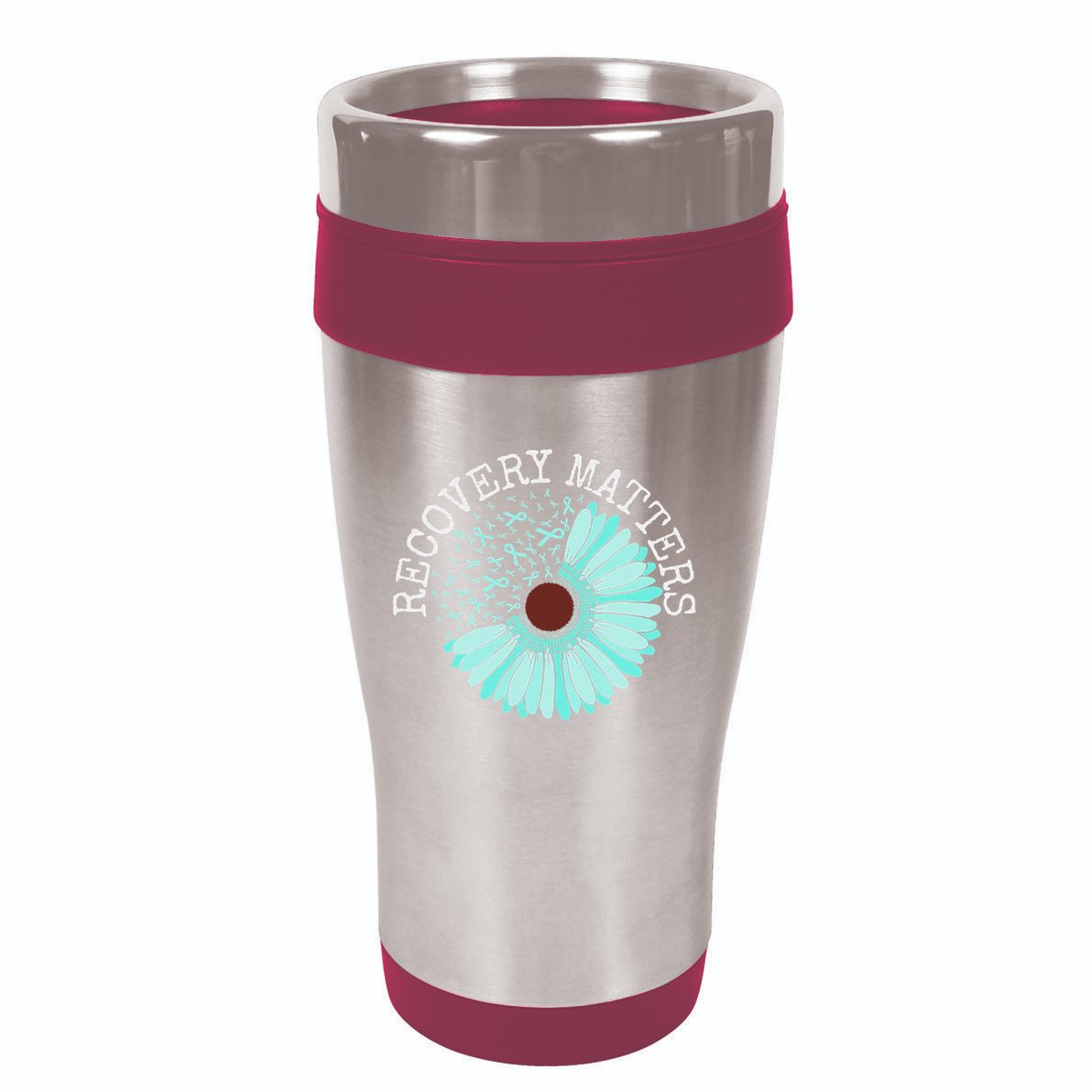 Recovery Matters Drug Alcohol Awareness Addiction Ribbon 16oz Travel Tumbler