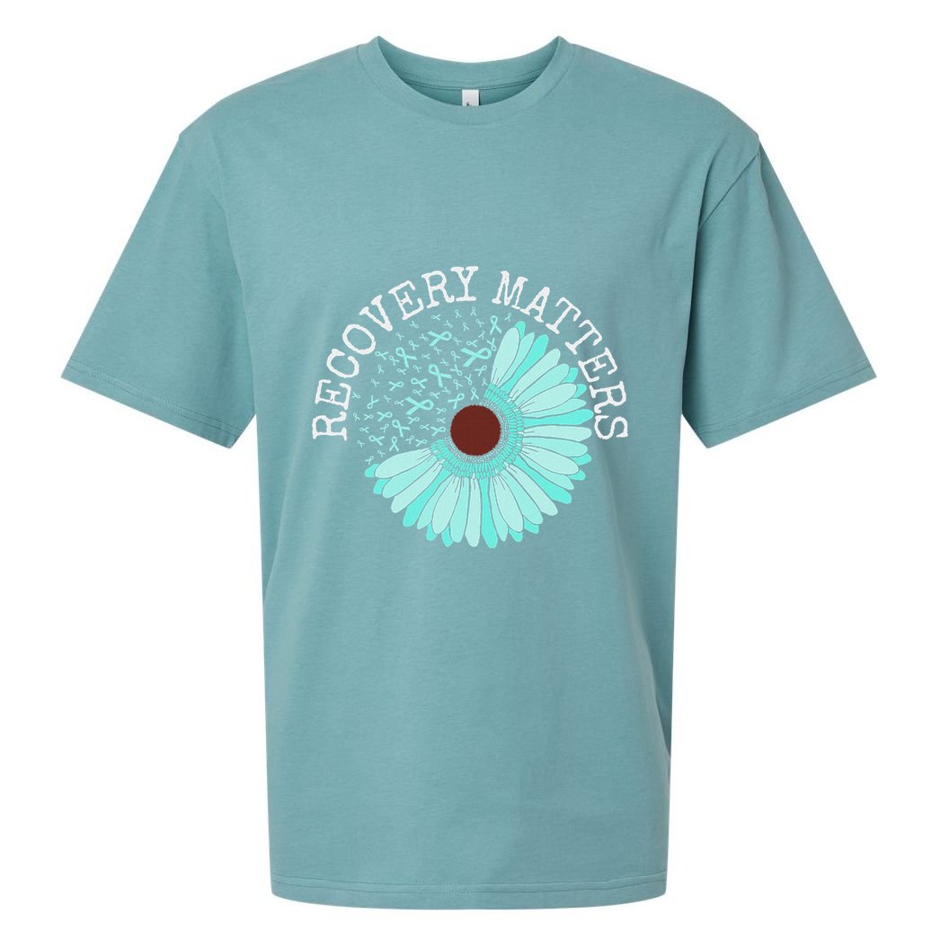 Recovery Matters Drug Alcohol Awareness Addiction Ribbon Sueded Cloud Jersey T-Shirt