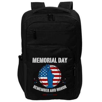 Retro Memorial Day Remember And Honor Veteran Usa Impact Tech Backpack