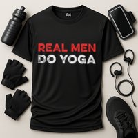 Real Men Do Yoga Spiritual Meditation Instructor Buddhist Cooling Performance Crew T-Shirt