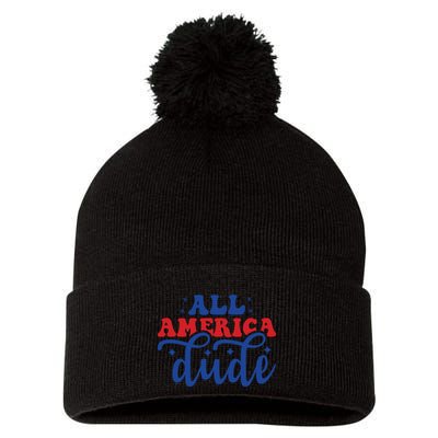 All American Dude Pom Pom 12in Knit Beanie
