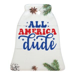 All American Dude Ceramic Bell Ornament