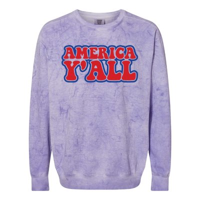 Retro Memorial Day America Colorblast Crewneck Sweatshirt