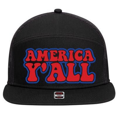 Retro Memorial Day America 7 Panel Mesh Trucker Snapback Hat