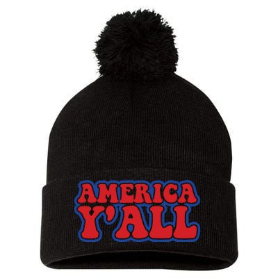 Retro Memorial Day America Pom Pom 12in Knit Beanie