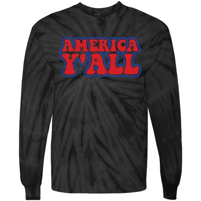 Retro Memorial Day America Tie-Dye Long Sleeve Shirt