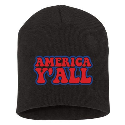 Retro Memorial Day America Short Acrylic Beanie