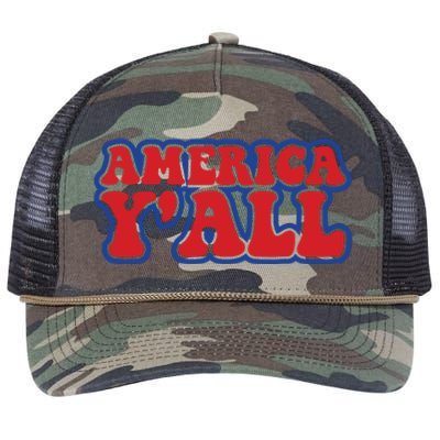 Retro Memorial Day America Retro Rope Trucker Hat Cap