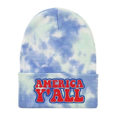 Retro Memorial Day America Tie Dye 12in Knit Beanie