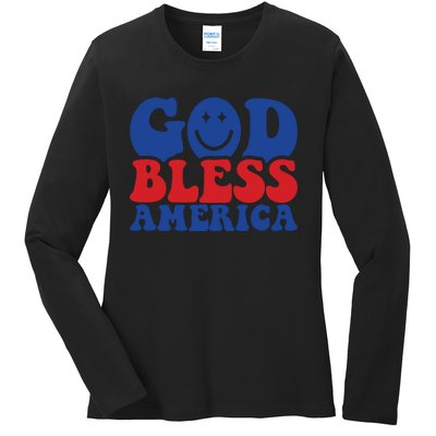 Retro Memorial Day America Ladies Long Sleeve Shirt