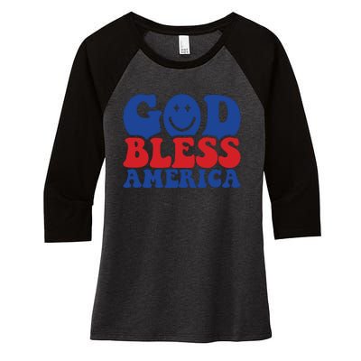 Retro Memorial Day America Women's Tri-Blend 3/4-Sleeve Raglan Shirt