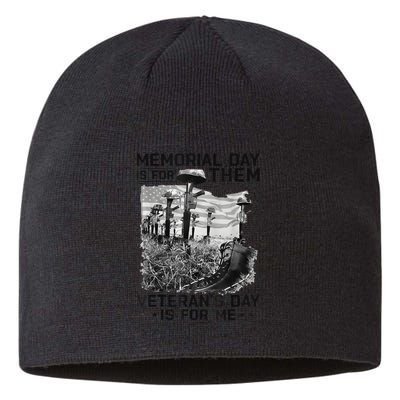 Retro Memorial Day Is For Them VeteranS Day Is For Me Sustainable Beanie