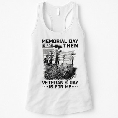 Retro Memorial Day Is For Them VeteranS Day Is For Me Womens Tank Top
