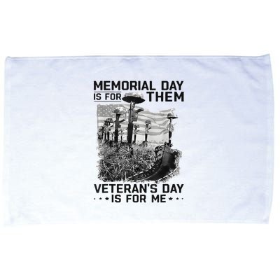 Retro Memorial Day Is For Them VeteranS Day Is For Me Microfiber Hand Towel