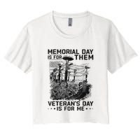 Retro Memorial Day Is For Them VeteranS Day Is For Me Crop Top