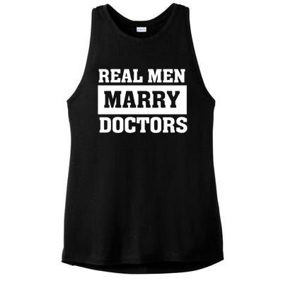 Real Marry Doctors Proud Husband Of Wife Spouse Funny Gift Ladies PosiCharge Tri-Blend Wicking Tank