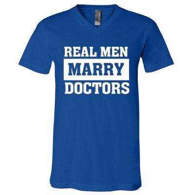 Real Marry Doctors Proud Husband Of Wife Spouse Funny Gift V-Neck T-Shirt