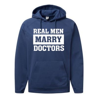 Real Marry Doctors Proud Husband Of Wife Spouse Funny Gift Performance Fleece Hoodie